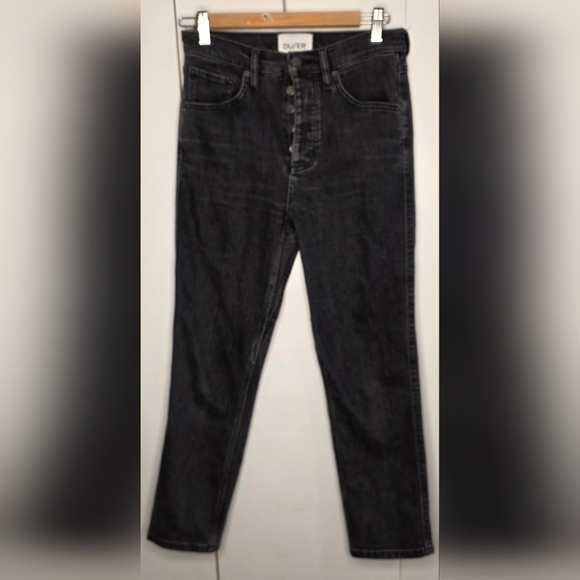 DU/ER Black Button Up Jeans 27/27. Straight Leg - Picture 1 of 10